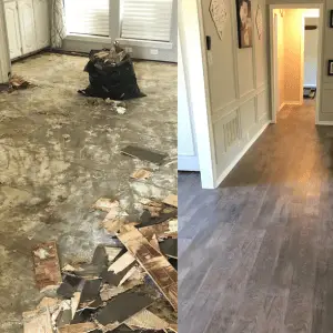 Damaged room after repair and cleanup